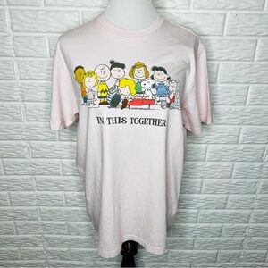 AMERICAN EAGLE AE NWT Tailgate Peanuts Pink In This Together Tee T-Shirt Size M